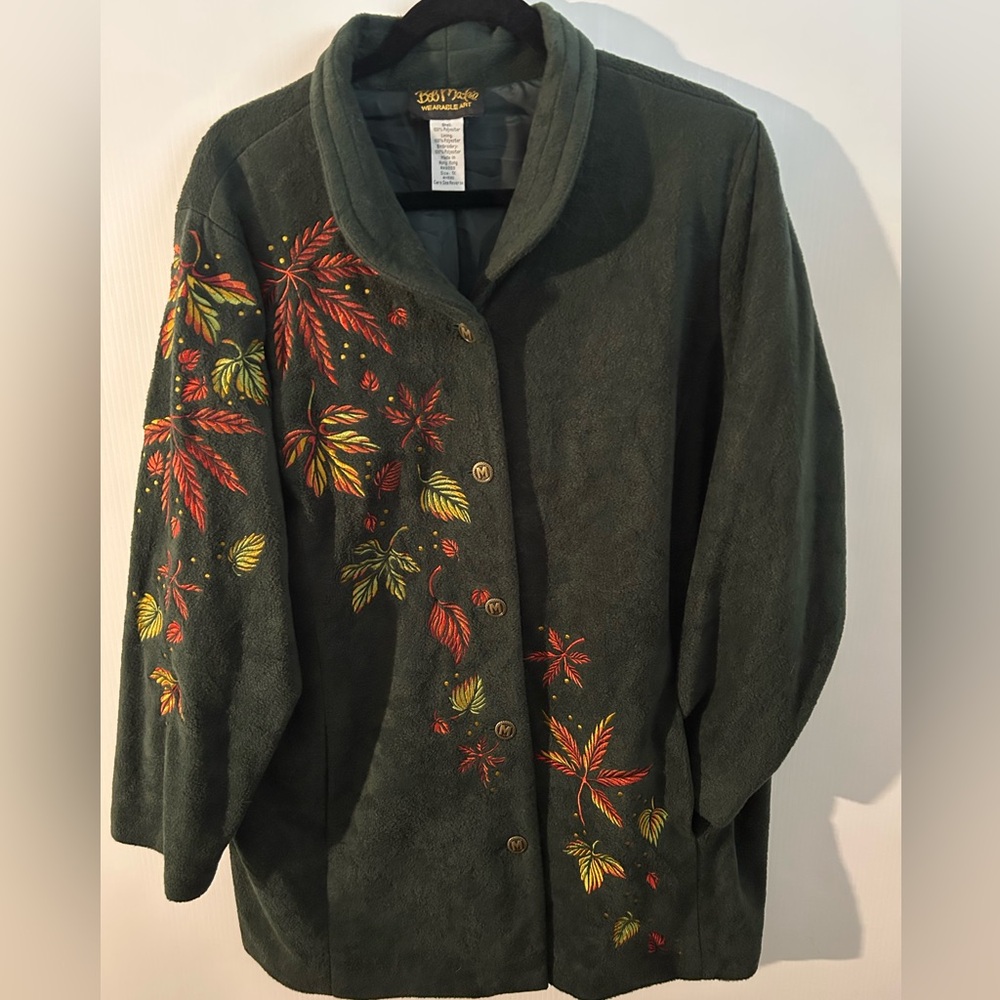 Vintage Bob Mackie Embroidered Fleece Jacket